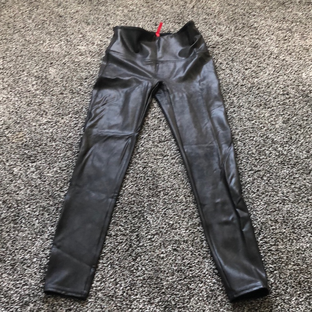 Spank faux leather leggings